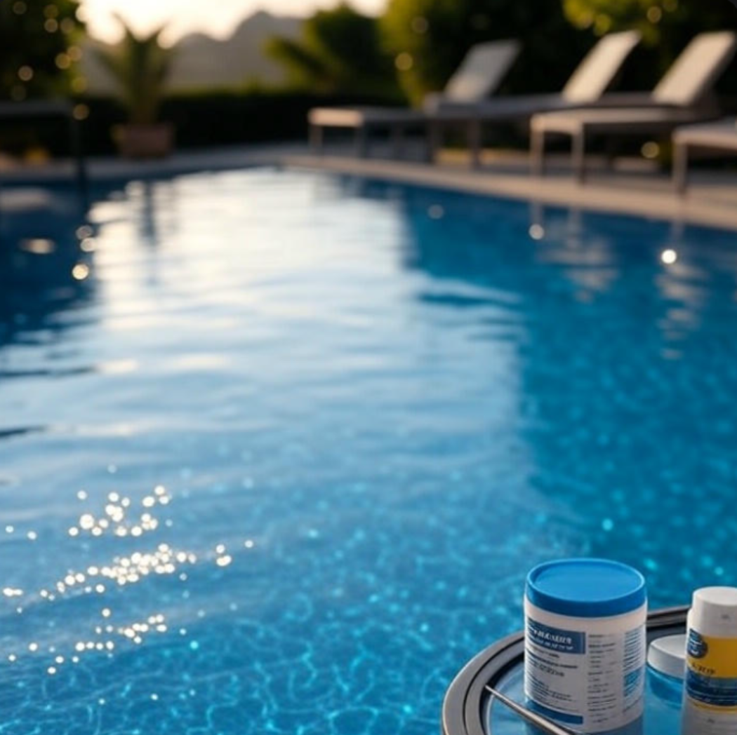Stabilised outdoor swimming pool